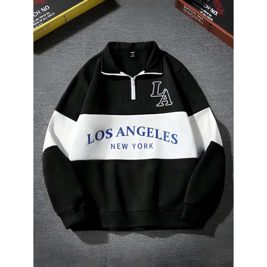 Sweater Oversize Sweater ZIpper Jumbo Sweater Kombinasi Fleece All Size S M L XL 2XL 3XL 4XL 5XL