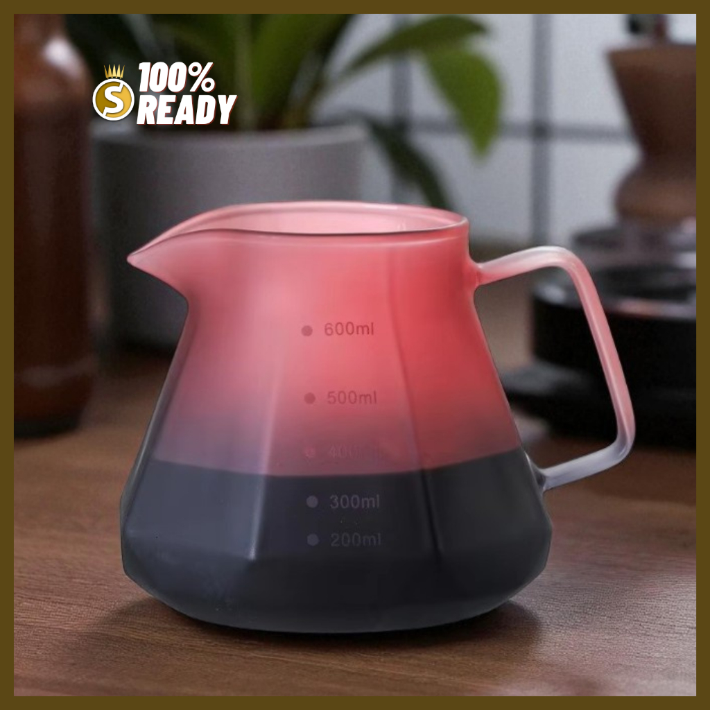 Server Kopi V60 600ml / Server V60 Teko Kopi Kaca Borosilikat 600ml / Gelas Kopi Server