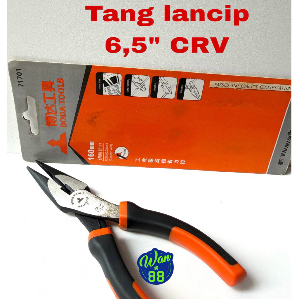 Tang Lancip 6,5 “(160mm) CRV 71701 Boda Gagang Karet