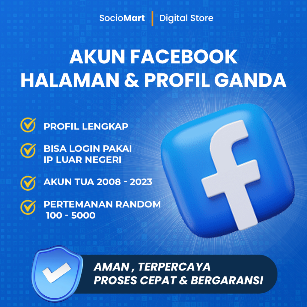 Akun Facebook Old Khusus (Pribadi, Spam, Marketplace, Ads, Profile Ganda, dll.)