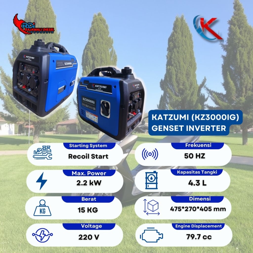 Genset Inverter | KATZUMI KZ3000IG | Portable Super Silent & Irit