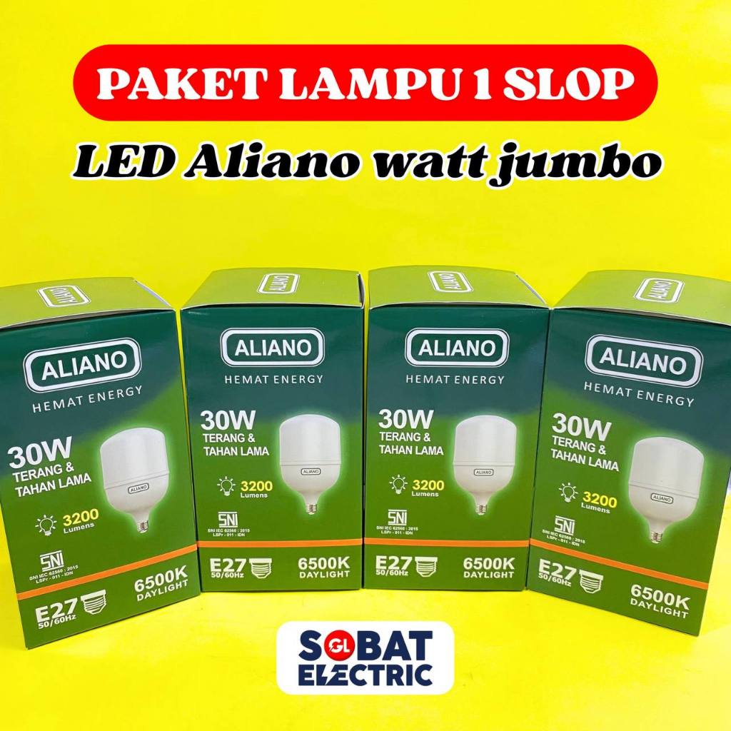 Paket Usaha 1 Slop Lampu LED Aliano Slop Watt Besar - LED Aliano Garansi
