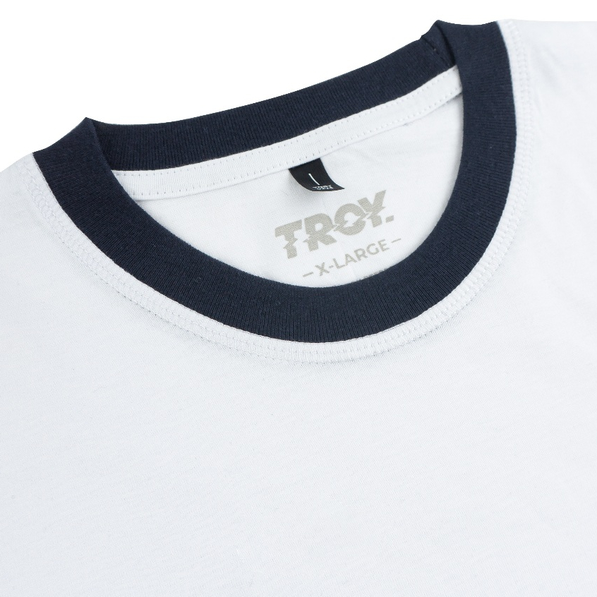 Troy Company Double Sleeve Longsleeve White Navy Undo Transform - Kaos Lengan Panjang Kaos Putih DSD 3511