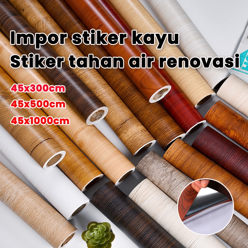 [Lem otomatis yang kuat] walpaper lantai stiker kayu stiker motif kayu stiker dinding kayu wallpaper