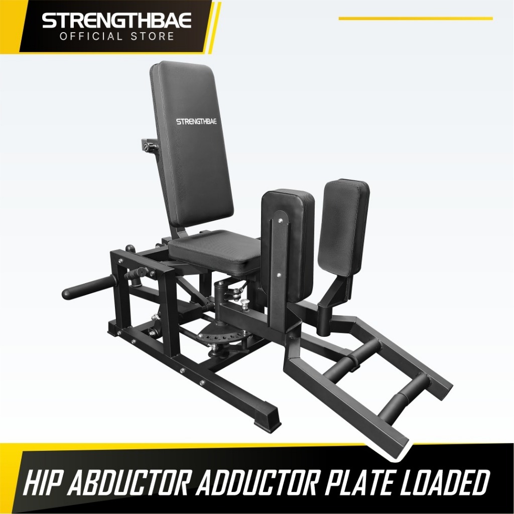 Hip Abductor Adductor Machine Plate Loaded STRENGTHBAE Commercial Inner & Outer Thigh Leg Machine Gy