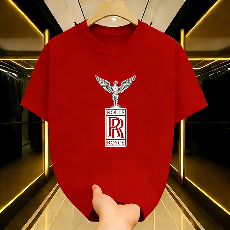 Cotton100%  Kaos Logo Rolls-Royce Spirit of Ecstasy Baju Kaos Distro Lengan Pendek  Pria Kaos Basic 
