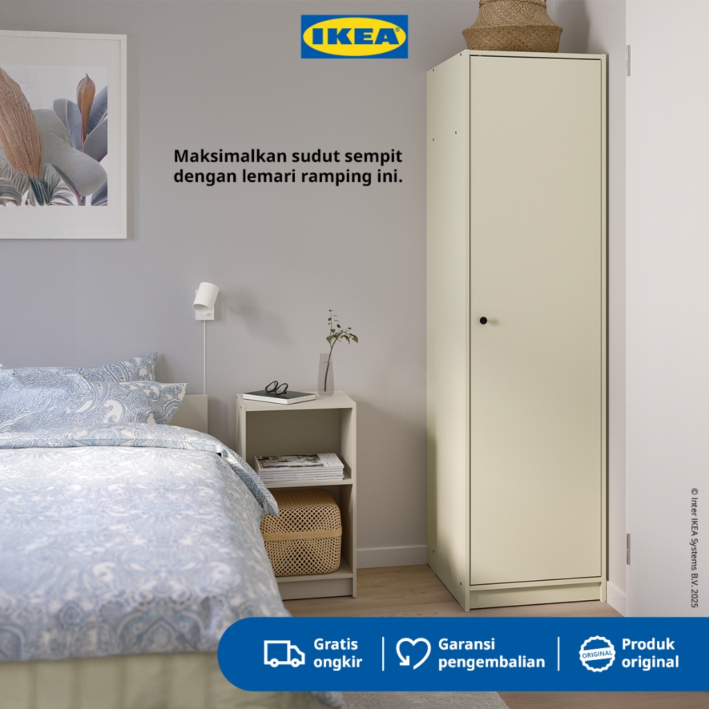 IKEA GURSKEN Lemari Pakaian Minimalis Krem Muda 49x55x186 cm