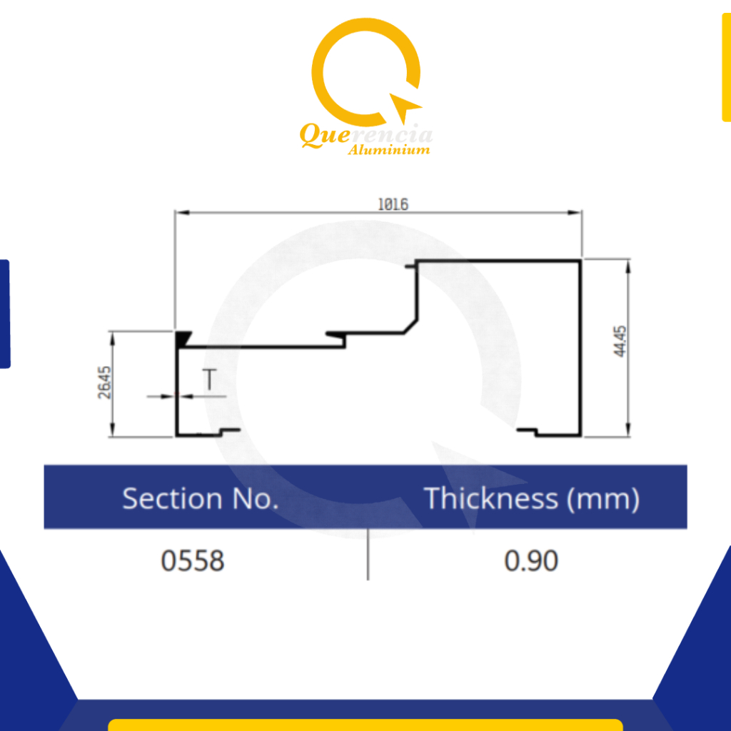 Dacon 0558 Aluminium Profile Kusen Bahan Pintu Jendela 4" | Aluminium Batangan 6 Meter | Bahan Bangu