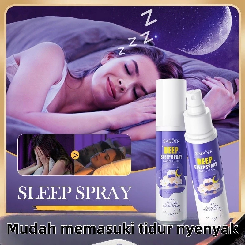Sleep Spray Semprotan Tidur Nyenyak 85ml dengan Aromaterapi Lavender Alami, Deep Sleep Pillow Spray 