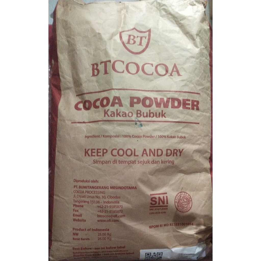 bt cocoa powder 25kg / coklat bubuk bt cocoa