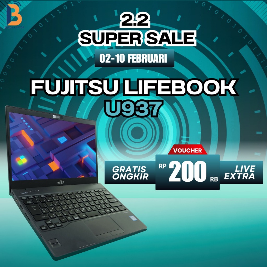 Fujitsu Lifebook U937 Touchscreen Core I5 Gen 7 8 Ram 8gb Ssd 256gb Siap Pakai