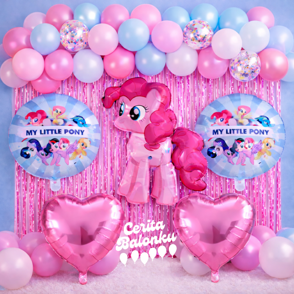 Dekorasi Balon Set Birthday My Little Pony pink