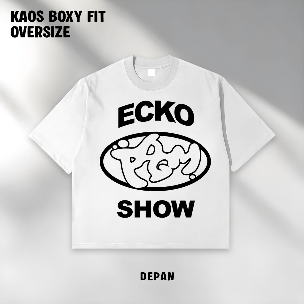 Ecko Show | T-Shirt | Boxy Fit Oversize | Kaos Drope It Dope | White and Black | Paradigm Capital