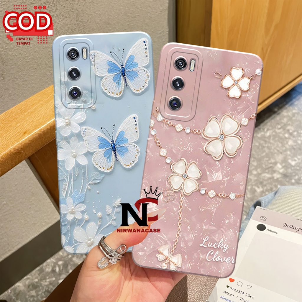Cassing Hp Vivo V20SE - Case Vivo V20 - Case V21E  - Case Vivo V21 4G - 5G Motif Bunga Kupu - Kupu F
