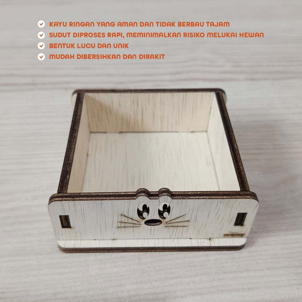 ADEWAP GLIDER Tempat Makan Laser Cut  Sugar Glider Hamster Marmut Alas Kasmir Kayu Hewan Kecil