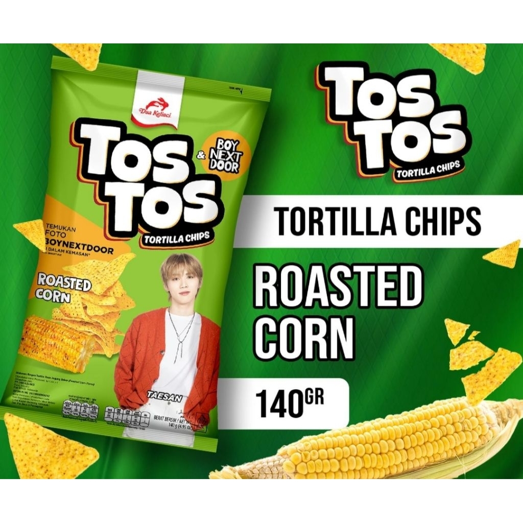 Tos Tos Tortilla chips Jagung Bakar 140 gr / Snack TosTos Jagung Bakar