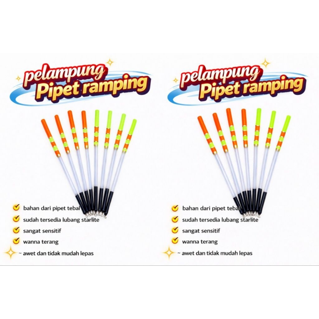 kambangan pancing / pelampung pancing bahan pipet tebal model ramping (kecil) sensitif