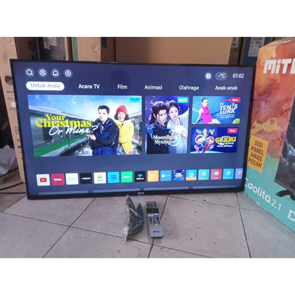 TV LED MITO 43 inci FHD SMART TV YouTube Digital TV Kondisi bekas pemakaian 6909F