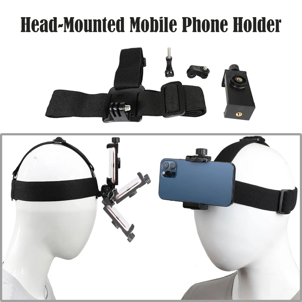 Colmer Head Strap Holder HP Handphone Action Camera Gopro Dji POV Handsfree Adjustable Mount Kepala 
