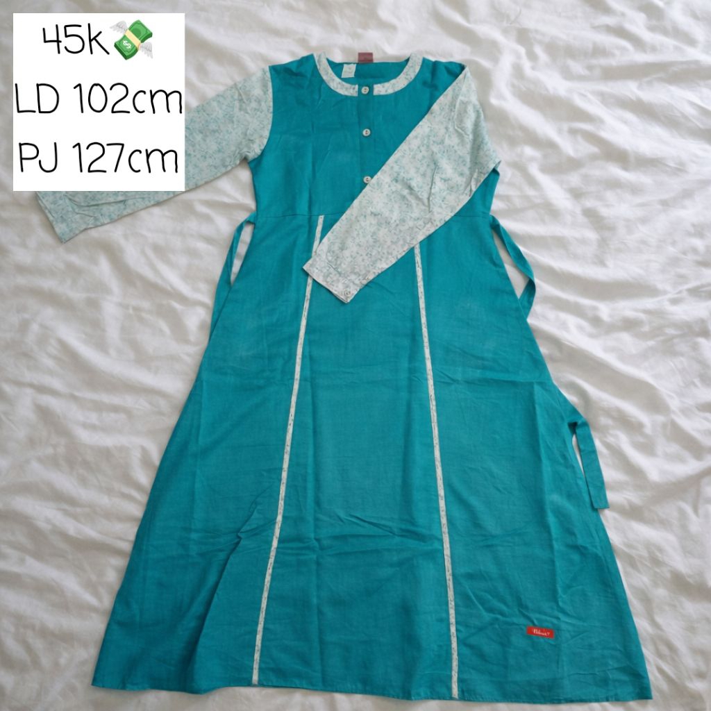 [PRELOVED] Gamis Hijau Tosca