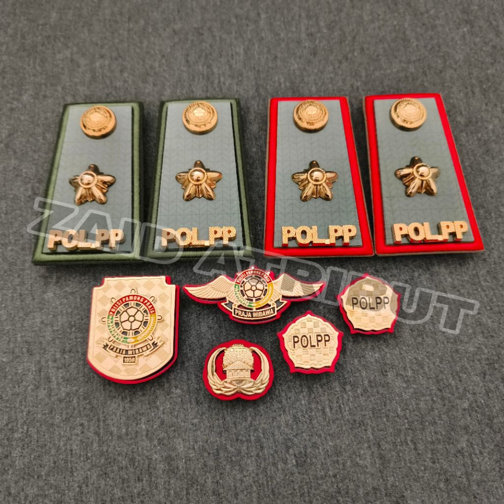 PAKET ATRIBUT POL PP PANGKAT 3D / PAKET ATRIBUT SATPOL PP PANGKAT 3D / PANGKAT POL PP 3D PREMIUM / P