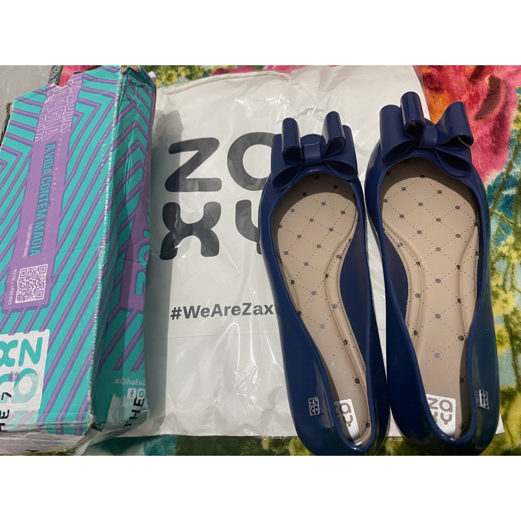zaxy original pop blow flat shoes navy size 38