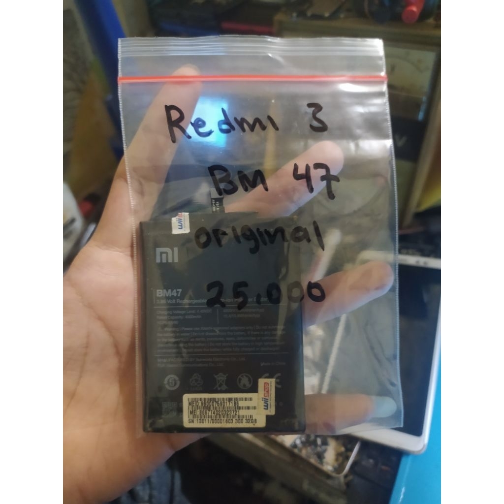 Baterai Redmi 3 Original Cabutan Second