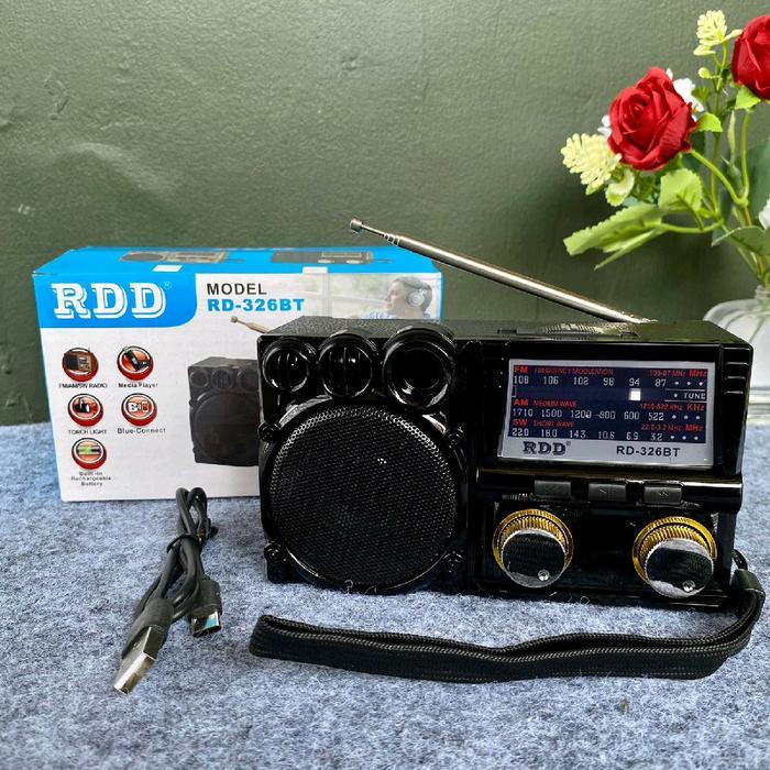 COD Radio RD-326BT Speaker FM/AM/SW 3 Band Speaker Radio Mini Music Box + Bluetooth