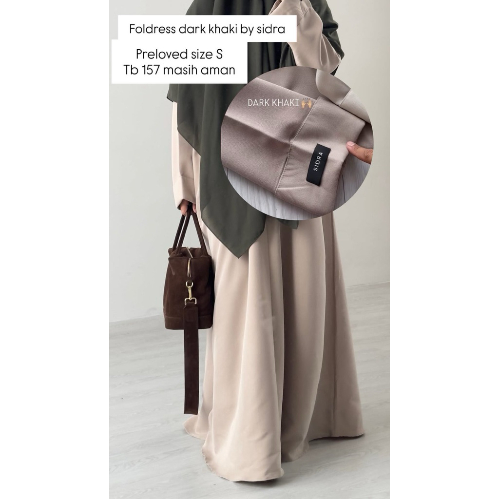PRELOVED FOLDRESS DARK KHAKI BY SIDRA