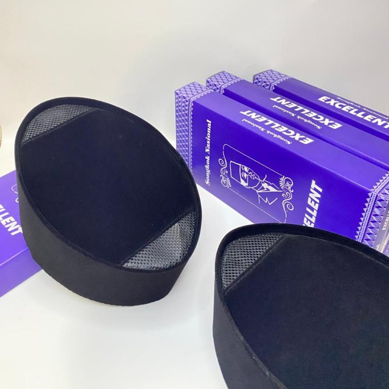 Peci Songkok Ac Hitam Polos Bludru Halus Songkok Nasional