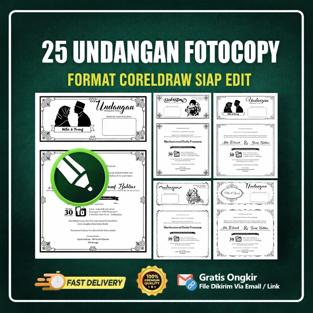 25 Desain Undangan Fotocopy Format CorelDraw V15 CDR