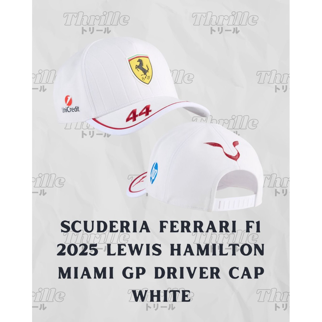 Topi Scuderia Ferrari F1 Puma 2025 Lewis Hamilton Miami GP Cap White Original