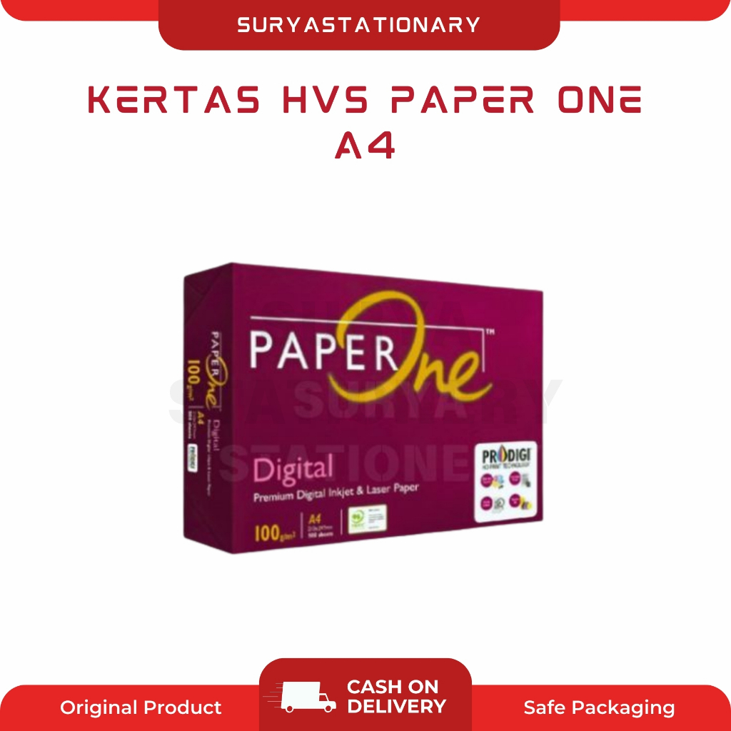 (PAK) KERTAS HVS PAPER ONE A4 / KERTAS HVS PAPER ONE 100gsm / KERTAS HVS