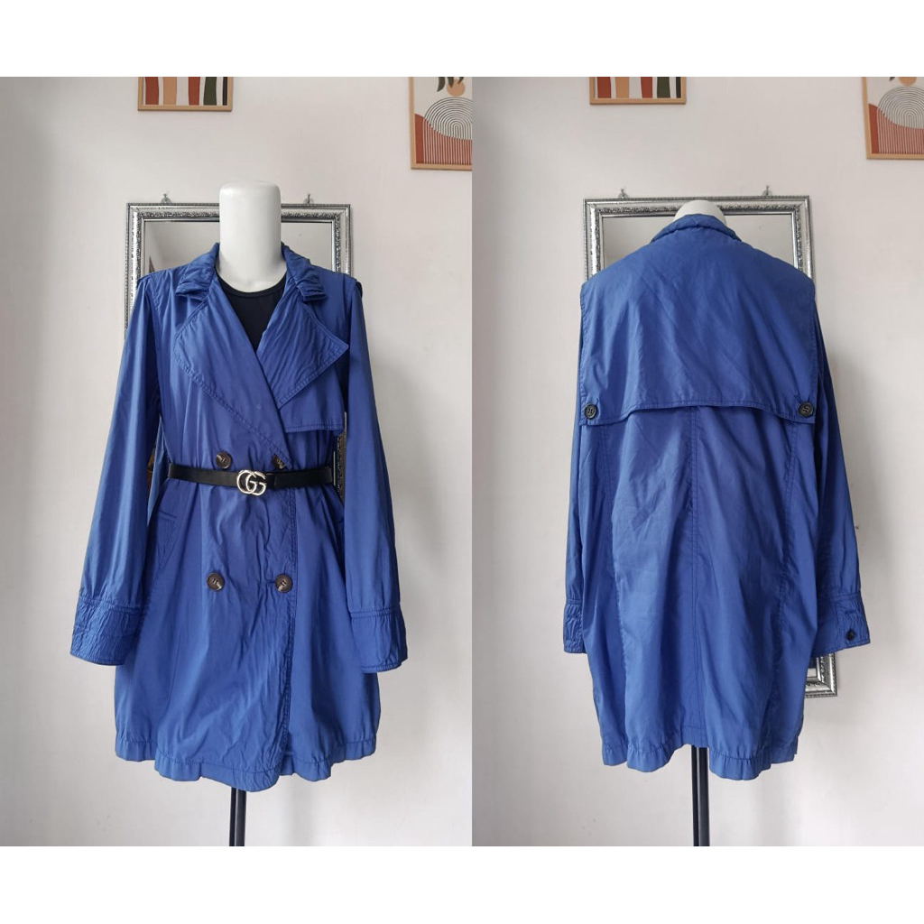 Long Coat Biru Import