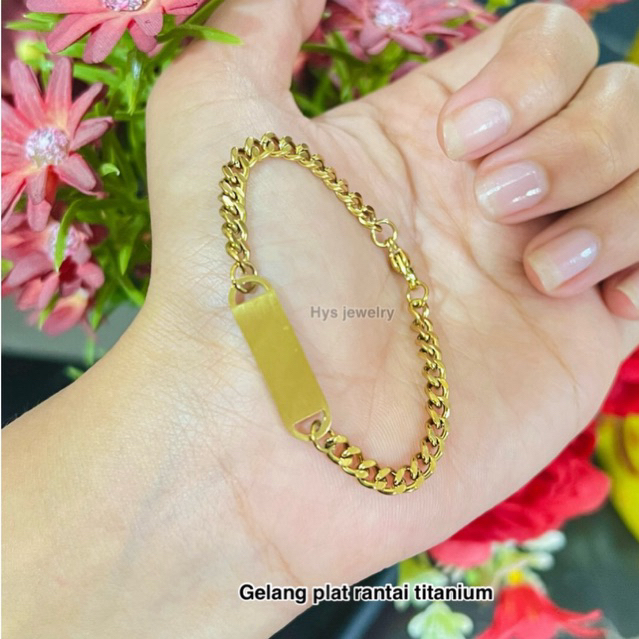 Gelang anak rantai plat titanium