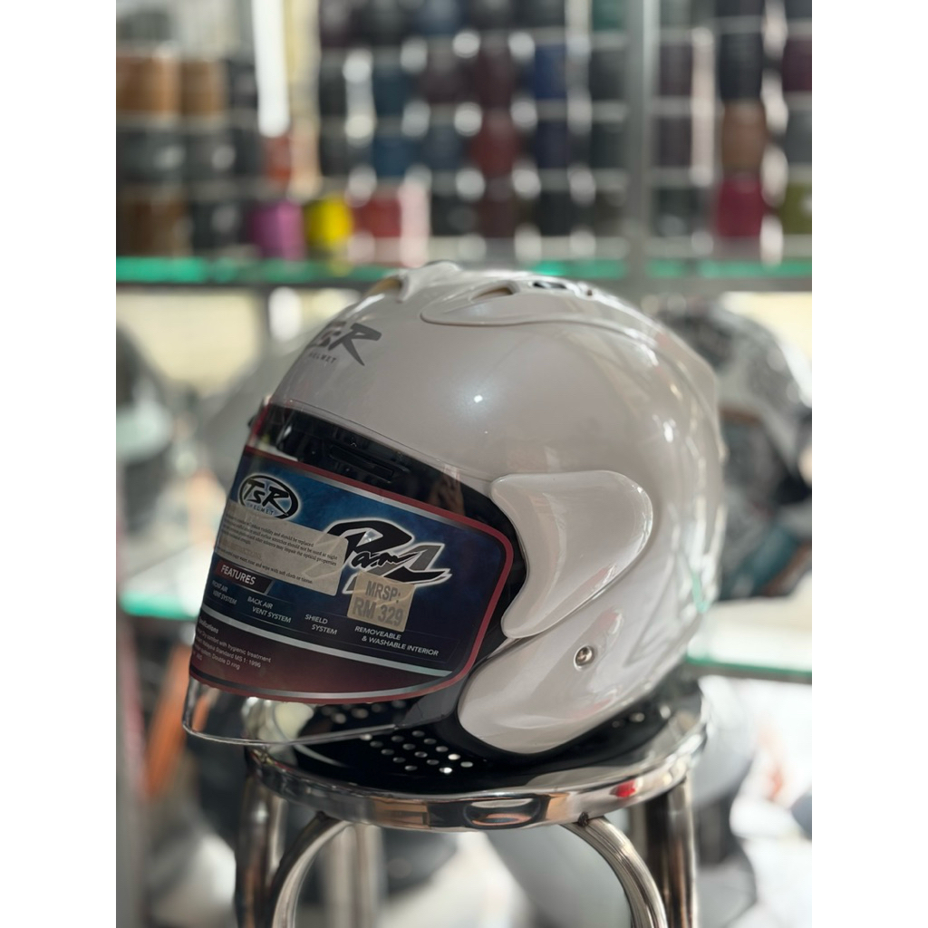 Helm tsr ram4 solid warna putih glosi