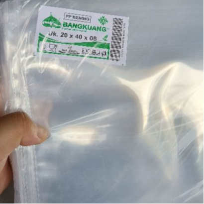 Plastik PP 20x40x08 0.5kg / Plastik PP Tebal / PP 20X40X08 / Plastik Sealer / PP Sealer / PP Kaca