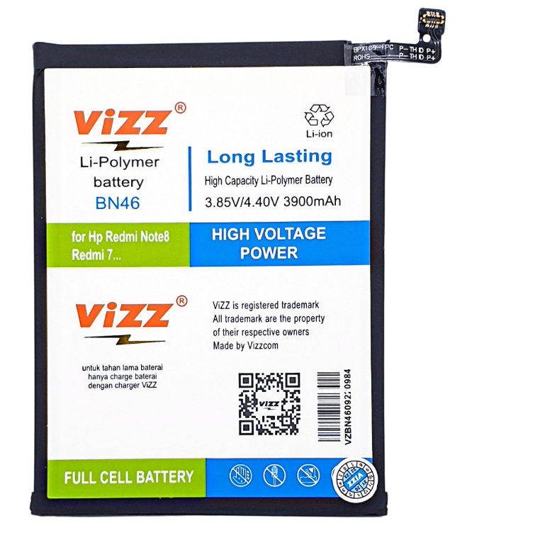 Baterai Vizz BN46 For Redmi Note 8 Baterai Original Vizz
