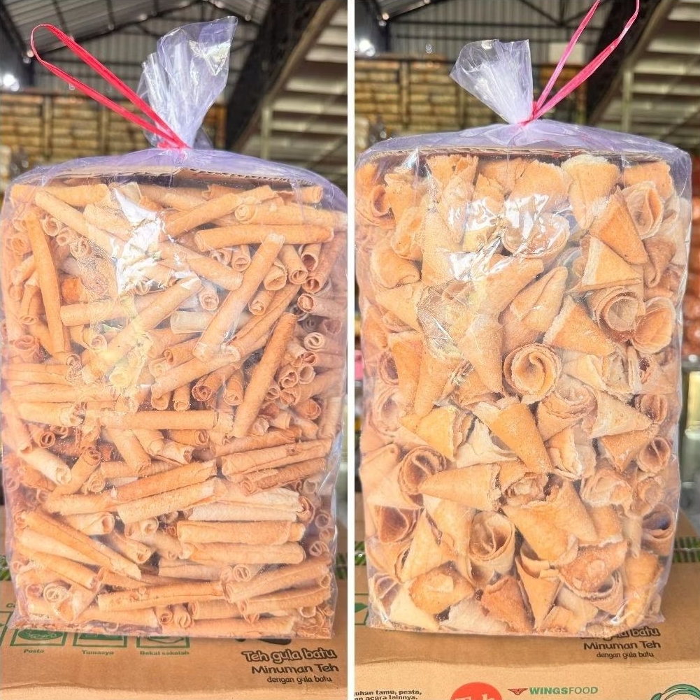 jajan lebaran opak gambir gulung gambir contong 1ball 2kg renyah rasa berkualitas