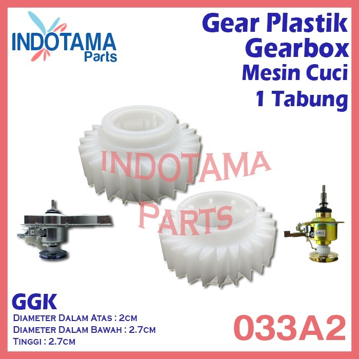 Plastik gear gearbox mesin cuci 1 tabung G-033A2