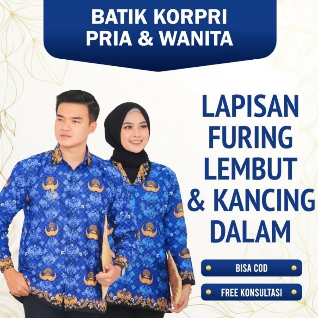 Seragam KORPRI Terbaru Batik Korpri terbaru Pria wanita diserati Puring