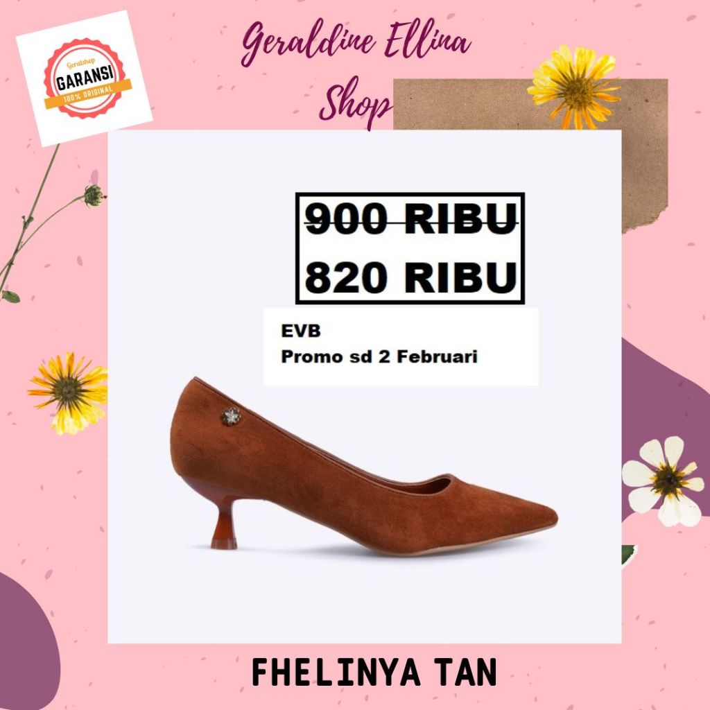 Sepatu Heels EVB wanita original sale HEYLI