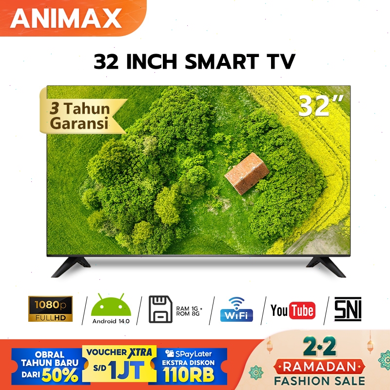 ANIMAX TV Android 32 inch Smart TV 43 inch TV 40 inch Digital TV - Youtube/Browser - USB/LAN/WIFI (3