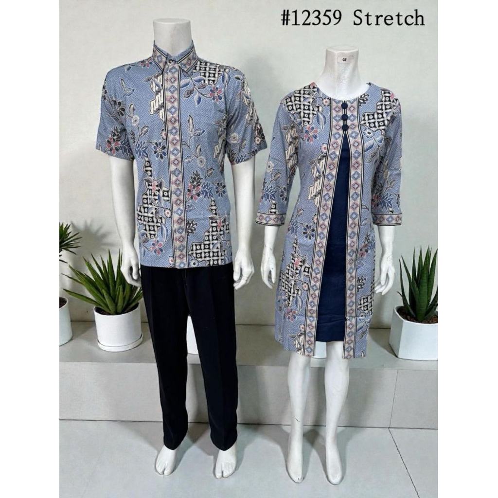 | Dress Batik Wanita Katun Strech | Baju Batik Wanita| Batik Modern | Batik Kekinian| Batik Couple |