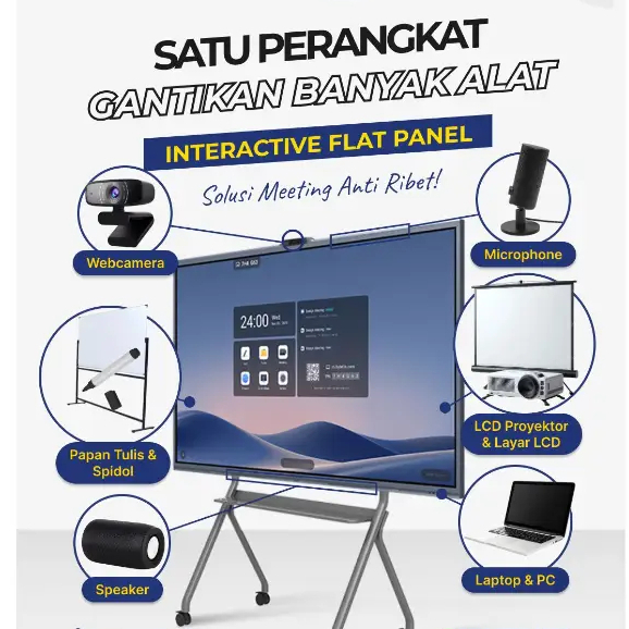 Amdox Smart Tv Interactive 65 /75 / 86 inc Android 13 Garansi resmi