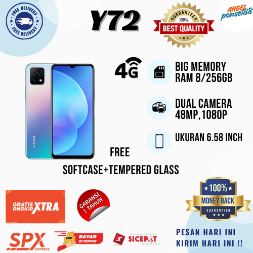 SMARTPHONE TERBARU VIVO Y72 5G RAM 12/256GB FULLSET GARANSI 12 BULAN