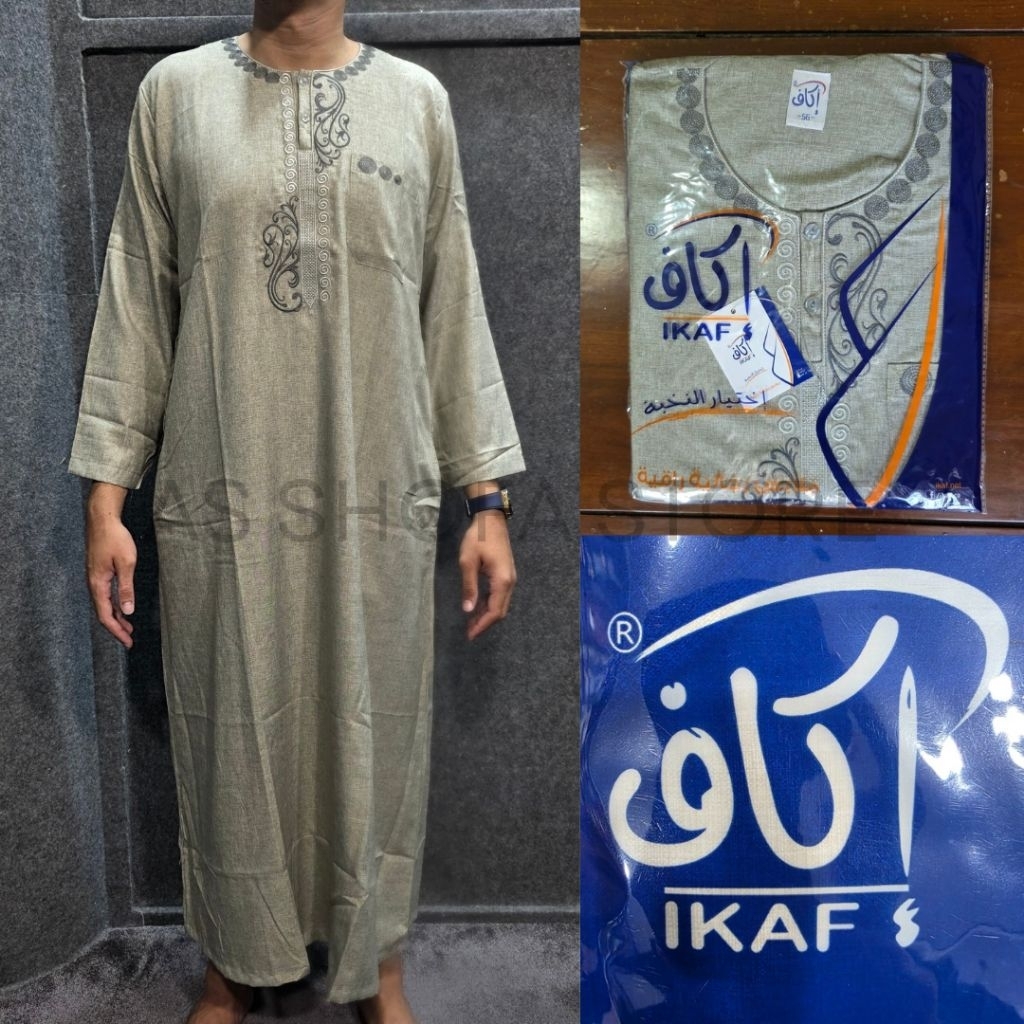 Jubah Ikaf Gamis Ikaf Lengan Panjang Katun Dewasa Original
