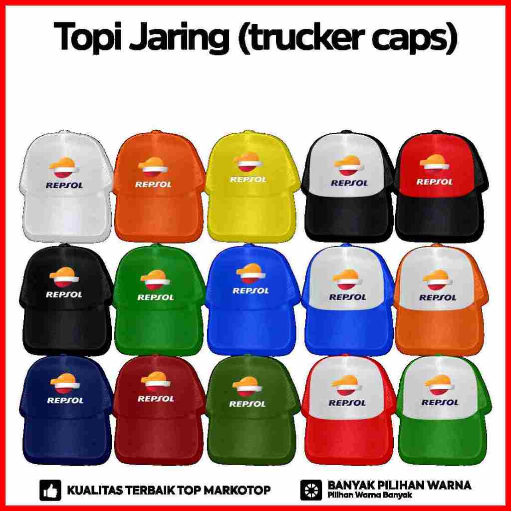 Topi Repsol Trucker Jaring | Topi Race Honda Repsol