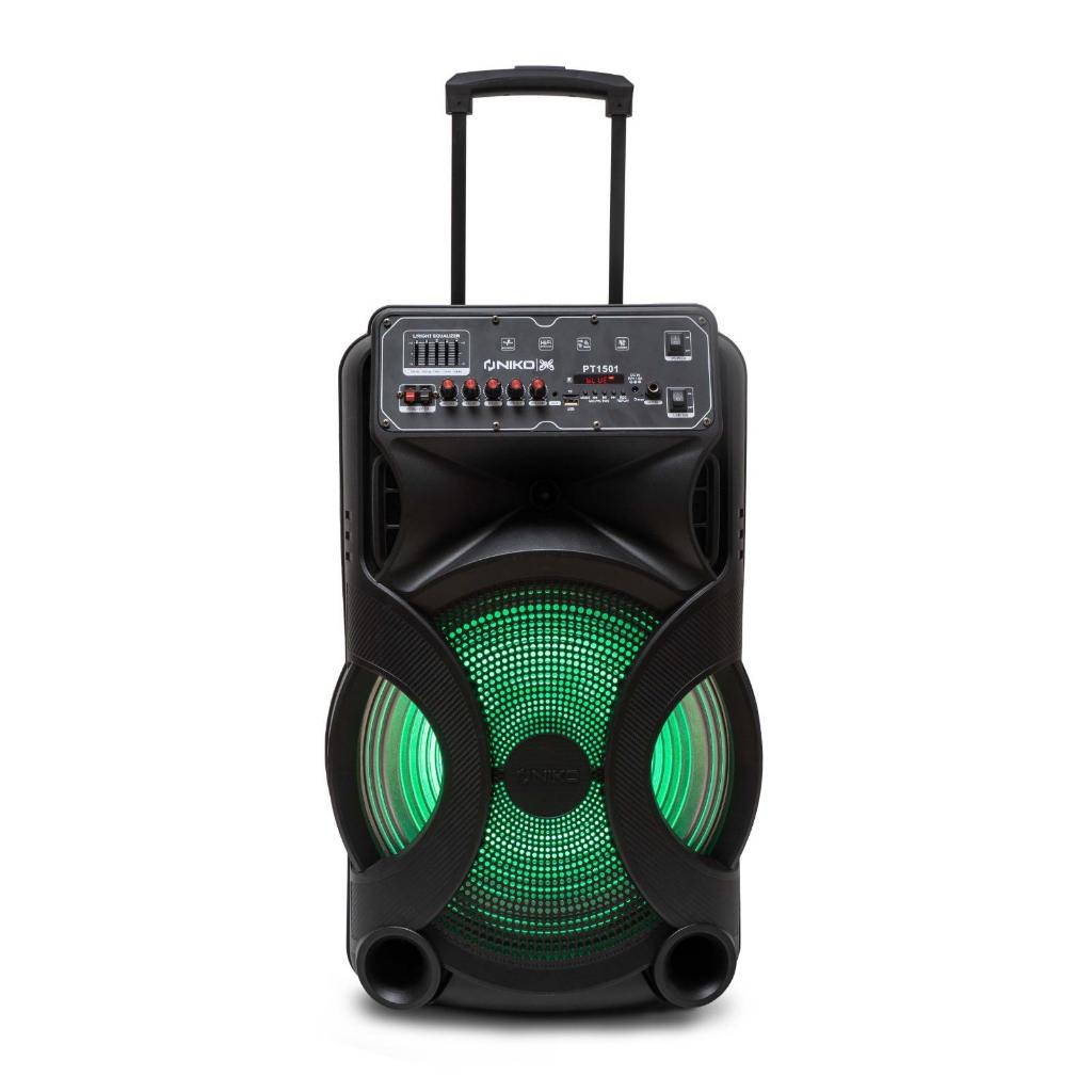 NIKO SPEAKER PORTABLE TROLY 15 INCH PT-1501 SLANK BONUS 2 MIC - PT1501
