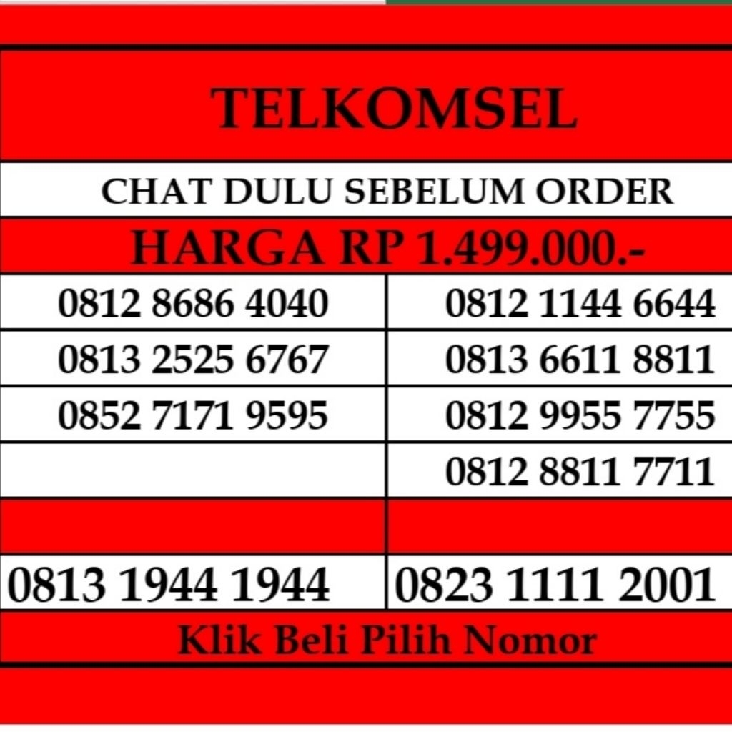 Nomor Cantik Kartu Perdana Telkomsel 4G LTE Kartu Perdana Prabayar